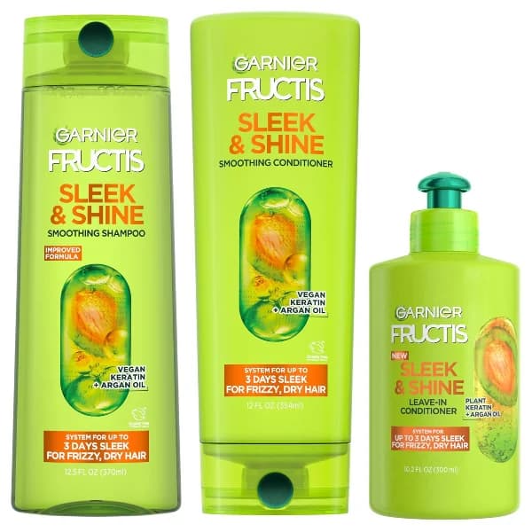 Garnier Fructis Sleek & Shine Shampoo, Conditioner